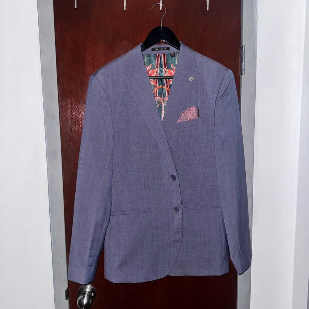 Ted Baker Lilac color wool Suit Stylish Blazer and Trousers Set 40R/32R - Picture 5 of 15